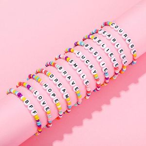 Bedelarmbanden kinderen kinderen brief kralen armband kleurrijke letters positieve energie Engelse woorden snoep kleur diy cadeau