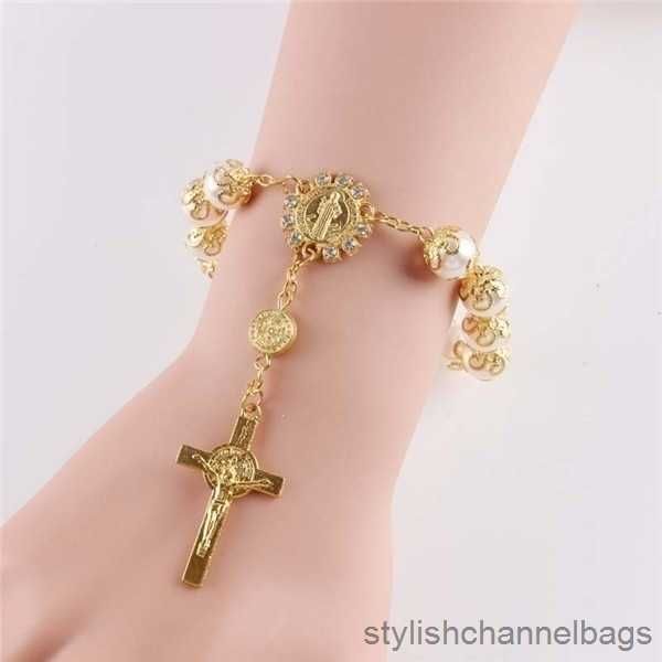 Bracelets de charme King Ornements Religion Catholique Communion Coupe Centre Cadeau Rosaire Bracelet Perle R230905