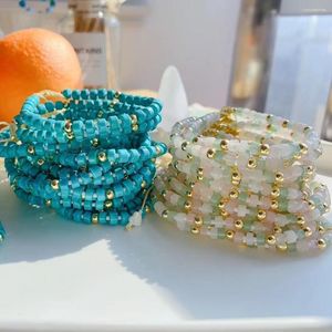 Bracelets porte-bonheur KKBEAD pierre naturelle bijoux en gros pour femmes Couple Vintage Turquoise Bracelet Pulseras Femme