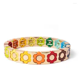 Bedelarmbanden KKBEAD Groothandel Emaille Tegel Armband Sieraden Boho Stijl Geëmailleerde Sieraden Voor Vrouwen Legering Kralen Pulseras Femme 2024