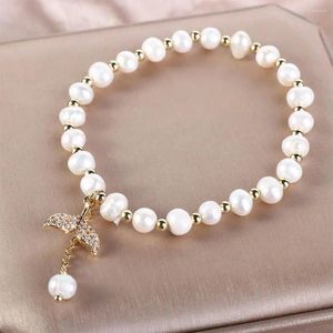 Bracelets de charme filles coréennes charmes tempérament femmes cristal pendentif baleine queue de poisson perles bracelets de perles