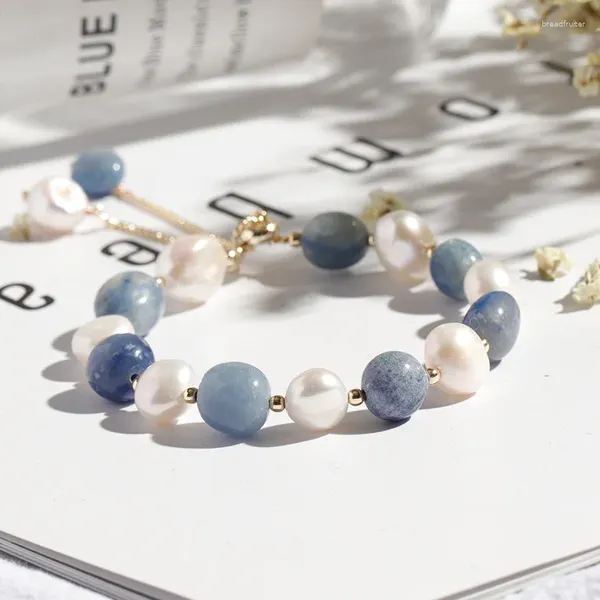 Bracelets de charme Bracelet en cristal pur et frais coréen pour femmes tempérament perle d'eau douce femme ornements faits à la main chaîne à la main