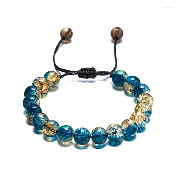 Bracelets de charme coréen doux coloré perles de verre de cristal pour les femmes à la main tressé chaîne réglable bracelet bijoux cadeau ami