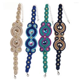 Bracelets de charme KpacoTa fait à la main ethnique Boho bracelet en cuir 2024 bijoux de mode Soutache cristal décoration femmes cadeaux