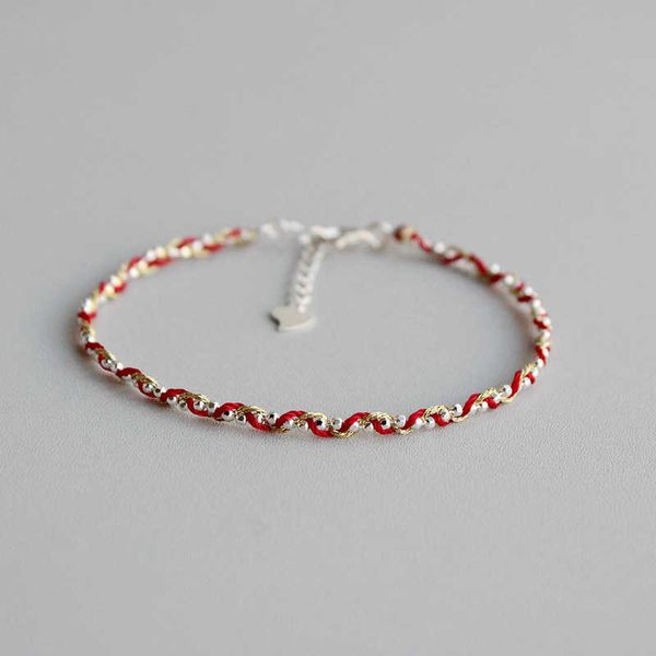 Charm Bracelets La Monada 16 + 2cm 14K Gold Filigrana Line 925 Sterling Silver Rope Bracelets Thread Line String Jewelry Pulseras para mujeres niñasHKD2306925