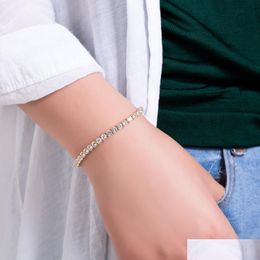 Bracelets à breloques Lady Girl Sier Infinity Endless Love Symbol Bracelet Bijoux Cadeau avec bracelet en cristal brillant pour l'amitié / Sister Dh5Bq