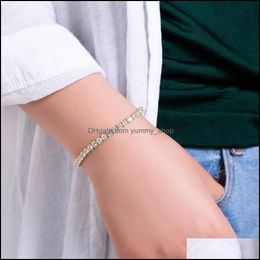 Pulseras con dijes Lady Girl Sier Infinity Infinity Love Símbolo Pulsera Regalo de joyería con brazalete de cristal brillante para la amistad Hermana Dr DHFVR