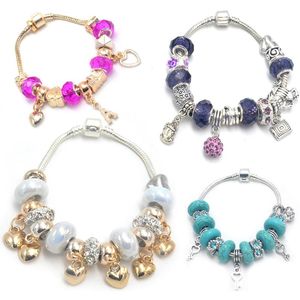 Bracelets de charme Bracelet de poignet à grand trou Bijoux Perles de lampe mélangées Murano Grand style aléatoire