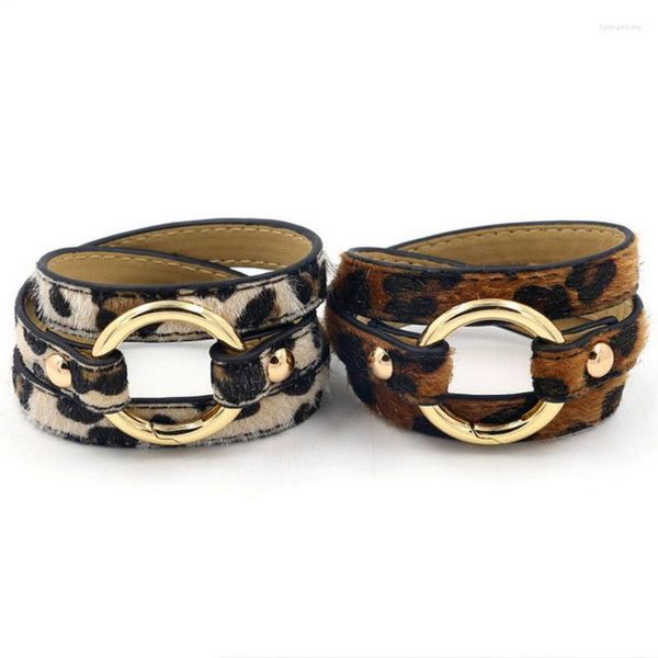 Bracelets porte-bonheur couches en cuir PU enveloppé bracelets léopard pour femmes imprimé Animal Style Punk Boutique bijoux en grosCharme Lars22