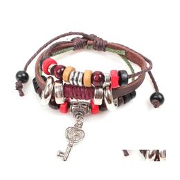 Bracelets de charme Bracelet en cuir réglable véritable chaîne Infinity Drop livraison bijoux Dhohp