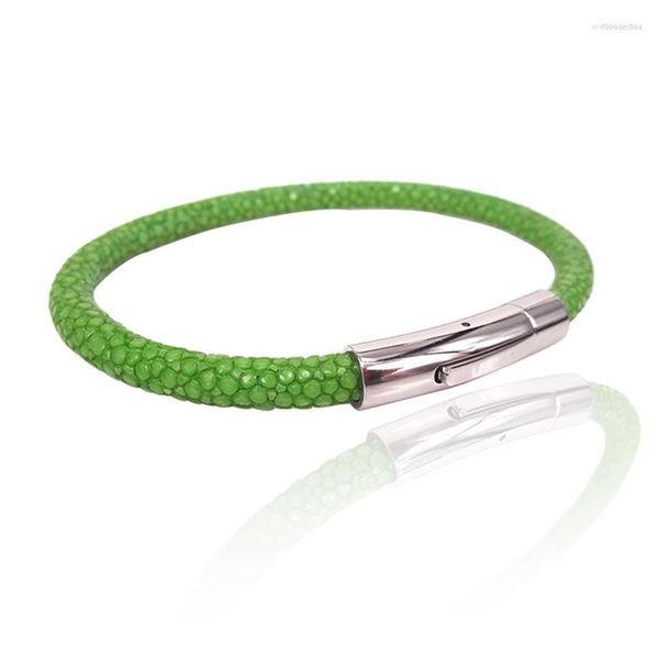 Bracelets porte-bonheur en cuir vert Stingray Bracelet pour femmes hommes bijoux 2023 luxe thaïlande bracelet