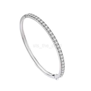 Bedelarmbanden lesf 3 mm moissanite edelsteen dames bracelet luxe 925 sterling zilver gemaakt paar bangle armbanden bruiloft fijne sieraden