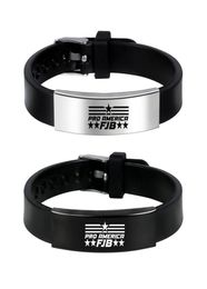 Bedelarmbanden let039s gaan brandon fjb zwarte siliconen unisex armband roestvrijstalen geschenken voor vrouwen en mannen fans collectie J4706912