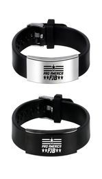 Bracelets de charme lest039s Go Brandon FJB Black Silicone Unisexe Bracelet en acier inoxydable Cadeaux pour femmes et hommes Fans Collection J6987216