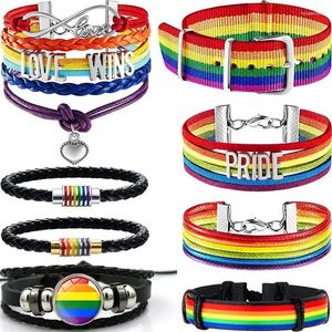 Bracelets de charme LGBTQ Rainbow Couples d'hommes et de femmes LGBT Pride Bracelet réglable coeur gagne bracelet amour bijoux cadeau