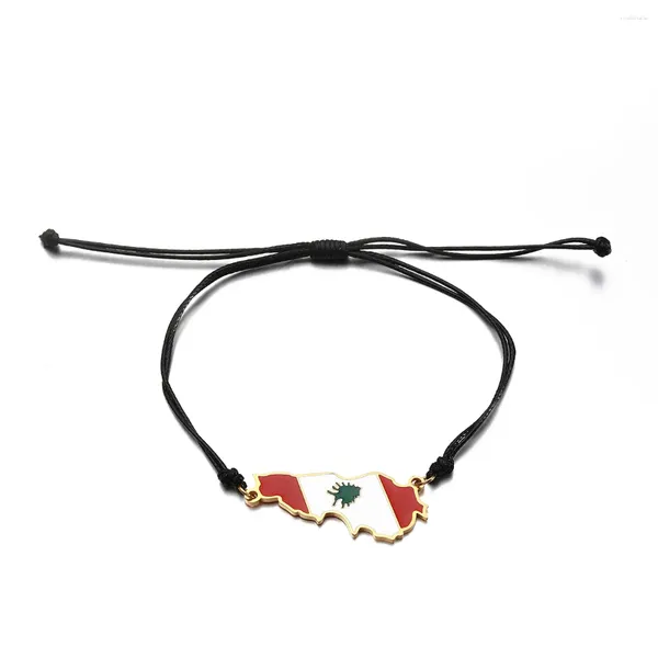 Bracelets de charme Liban avec drapeau Bracelet bijoux Liban cartes chaînes de corde