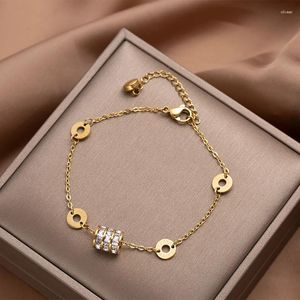 Bedelarmbanden Lichte luxe high fashion geen vervaging goudkleur roestvrij staal zirkoonkristal geometrie accessoires voor dames