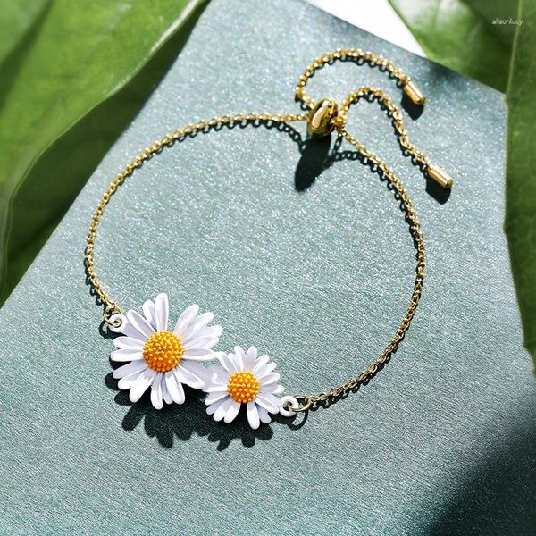 Bracelets de charme Little Daisy Bracelet Femme Mori Style au Japon et en Corée Hipster Simple Ins Fashion Design Couples cadeaux de copines