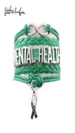 Bracelets de charme Little Minglou Infinity Love Hope Health Mental Health Bracelet Men Bangles pour les femmes bijoux9870411