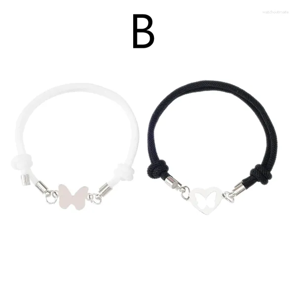 Bracelets de charme Love pour le papillon en acier inoxydable couple corde à main hommes femmes