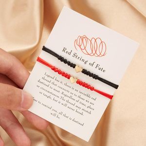 Bedelarmbanden houden van hartarmband voor vrouwen geluk rode snaar gevlochten verstelbaar paar vriendschap handgemaakte sieraden groothandel