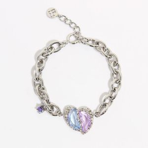 Bracelets à breloques Love Heart Series Metal Wind Stitching Hit Color Gem European And American