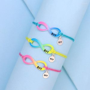 Bracelets de charme Lovecryst 3pcs / set 8 glyphes bracelet de corde tissé à la main pour enfants filles manchette réglable cadeaux d'amitié de modecharm inte22