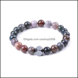 Pulseras de encanto amantes de los amantes Hematita hecha a mano 8 mm Buda AGATA INDIA Pulsera de piedra Beads Summer Women Jewelry Drop de Carshop2006 DHT2X