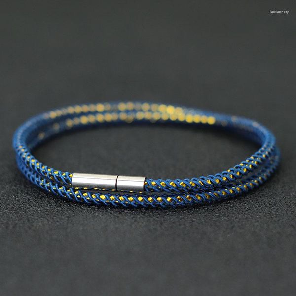 Pulseras con abalorios, pulsera de cuerda de doble capa de bajo peso para mujeres y hombres, pulsera envolvente de cordón de quilla de 3mm, joyería única de moda, regalo de la suerte para amigos