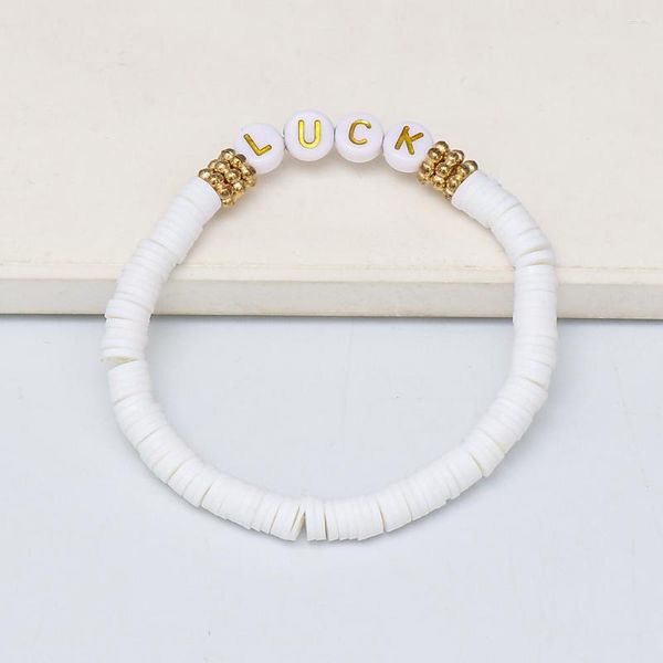 Bracelets porte-bonheur chance perlé Bracelet argile blanche bricolage main chaîne en gros Boho mignon déclaration de mariage pour les femmes 2023