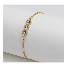 Bedelarmbanden luckey Turkse kwaad Ey Eye Eye Bracelet voor vrouwen Email Blauwe ogen Verstelbare ketting Drop Delivery Sieraden DHZEM