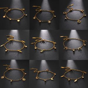 Bedelarmbanden lucktune vrouwen mannen maan hart vlinder boom hangend roestvrij staal verstelbare ketting armband sieraden cadeau