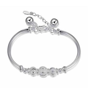 Bedelarmbanden gelukkige kralenarmband verzilverde veel geluk kralenklokken voor vrouwen Bangles Jewelry Charms CF46