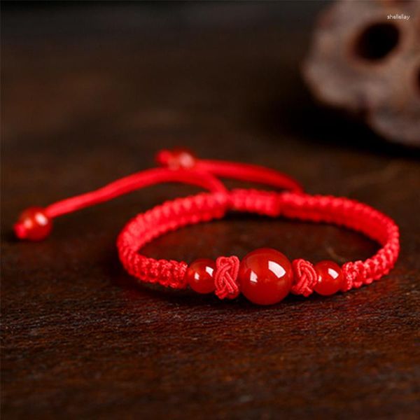 Pulseras de encanto brazalete de suerte para hombres mujeres hechas a mano tibetanas budas rojo tejido tejido de pulsera parejas regalos de moda joyería 2023