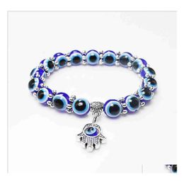 Bracelets porte-bonheur Vintage yeux bleus perles mains de Fatma hommes et femmes personnalité étrange poignet ornements livraison directe juif Dhmra