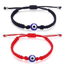 Bedelarmbanden Lucky Evil Blue Blue Eye Bracelet for Women Men Lovers Handmade Black Red String Thread Touw paar sieraden cadeau drop deli dh1e4