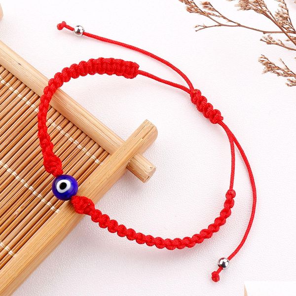 Bracelets porte-bonheur oeil chanceux turc maléfique bleu pour femmes hommes à la main tressé corde chaîne Bracelet rouge femme livraison directe bijoux Dhgsi