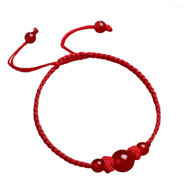 Bracelets porte-bonheur Agate rouge porte-bonheur avec bracelet à cordes tissé à la main de style chinois pour amis, accessoires de mode, vente en gros