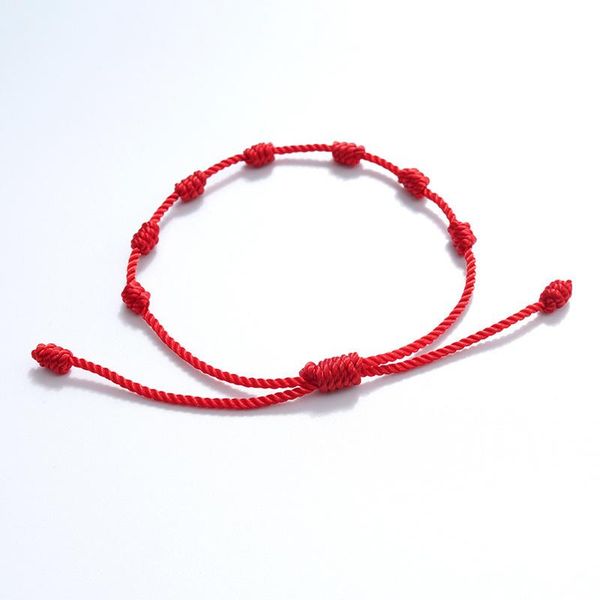 Pulseras con dijes, pulsera roja de la suerte para niños, nudo de cuerda, joyería hecha a mano Simple para bebés, regalos Bijoux