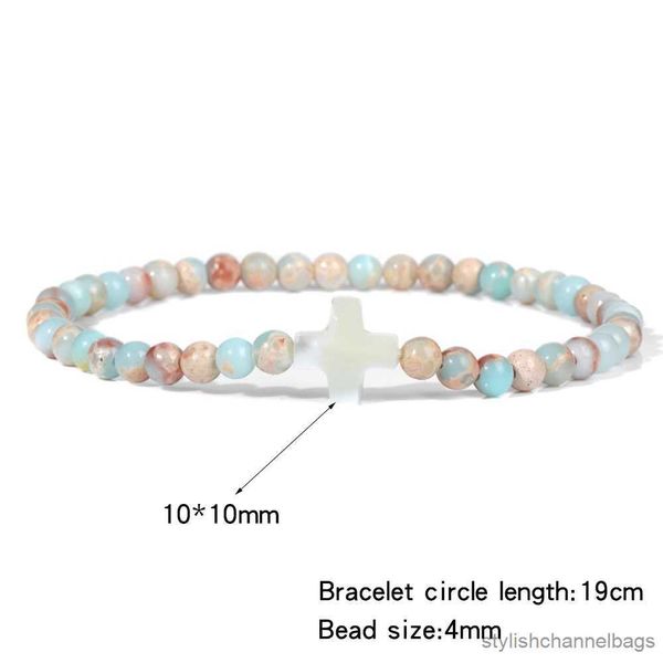 Charme Bracelets Bracelet à breloques en coquillage chanceux 4mm pierre naturelle quartz de lave Bracelets de perles Reiki Yoga Bracelet énergétique pour hommes femmes bijoux R230905