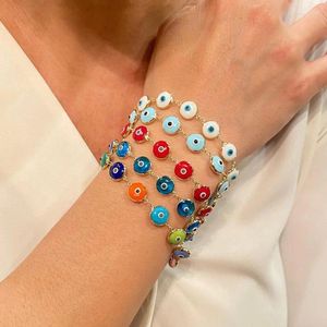 Bracelets de charme Lucky Turkey Evil Eye Bracelet coloré rouge bleu bijoux esthétiques pour femmes simple chaîne en métal réglable à la mode