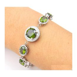 Charm Armbänder Luckyshine 925 Sterling Sie überzogen für Frauen Mode Grün Zirkon Armband Hochzeiten Party S 8 Drop Lieferung Schmuck Dhrcr