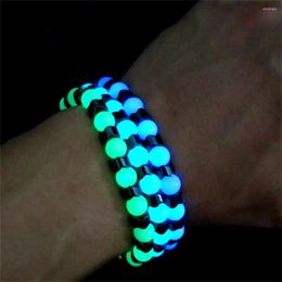 Pulseras de encanto Pulsera luminosa para hombres Mujeres Moda Piedra natural Elástico Bead Heal Glowing Bangle Jewelry Drop