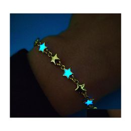 Bedelarmbanden Lumineuze armband gloeiend in de donkere sterren voor vrouwen vrouwelijke lichting sieraden cadeau pols 2021 trend drop levering dhh4l