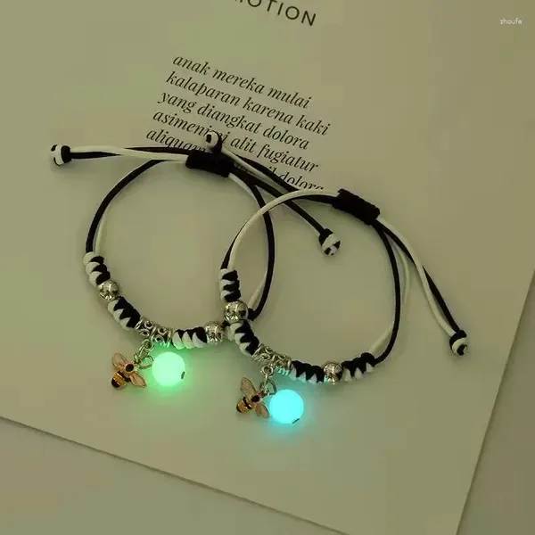 Bracelets de charme Lumineux Pendentif Corde Bracelet Pour Femmes Hommes Couple Coeur Fleur Baleine Tour Amitié Bijoux Brillant