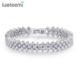 Bedelarmbanden Luoteemi Classic Verkoop Rome Charm Bracelet AAA Cubic Zirconia Betrokkenheid Wedding Sieraden Women Fashion Bridal Bracelet 230425