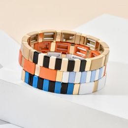 Bedelarmbanden luxe meisjes armband vrouwen mannen pulsera mujer 2023 femme email tegel paar sieraden geschenken aanpassen