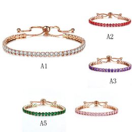 Bracelets De Charme De Luxe Cristal Autrichien Tennis Pour Femmes 1 Rangée Bling Zircon Or Sier Bracelet Réglable Bracelet Mode Drop Dhmdw
