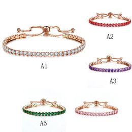 Charm Armbanden Luxe Oostenrijks Kristal Tennis Voor Vrouwen 1 Rij Bling Zirconia Goud Sier Verstelbare Armband Bangle Fashion Drop Dhmdw