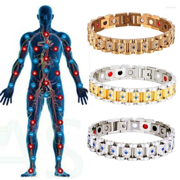 Braceletas de encanto Diebre de cristal de lujo para pareja Pulsera magnética Germanio Terapia saludable Joya de energía